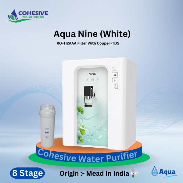 Aqua Nine (White) RO+H2AAA Filter With Copper+TDS.