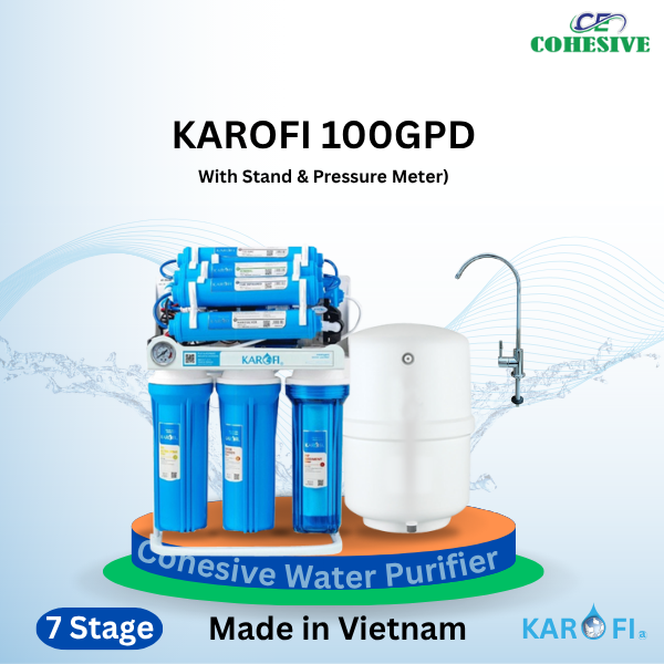 KAROFI 100 GPD RO (With Stand & Pressure Meter)